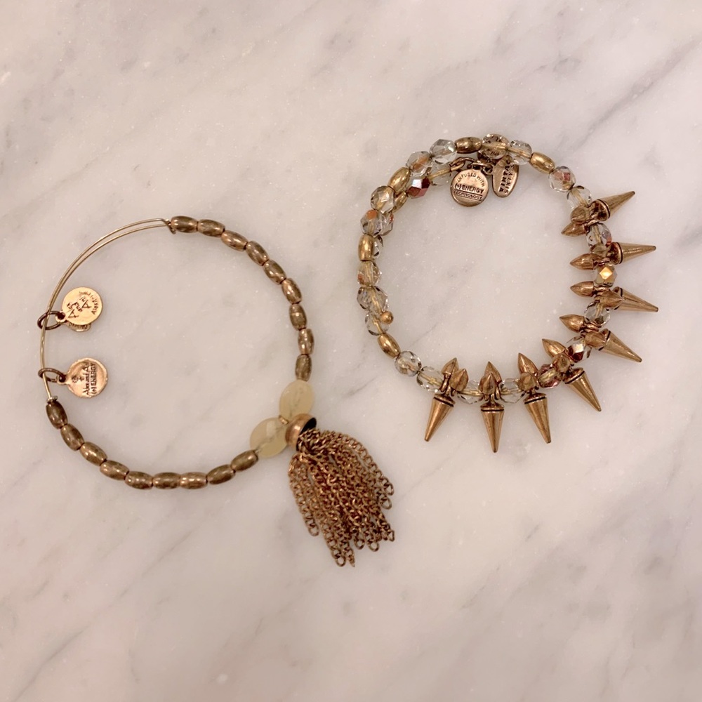 Alex & Ani Tassel Charm Bangle and Wrap Beaded Bracelet